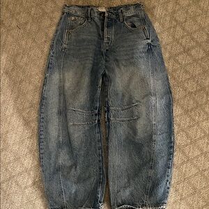 We The Free Good Luck Mid-Rise Barrel Jeans